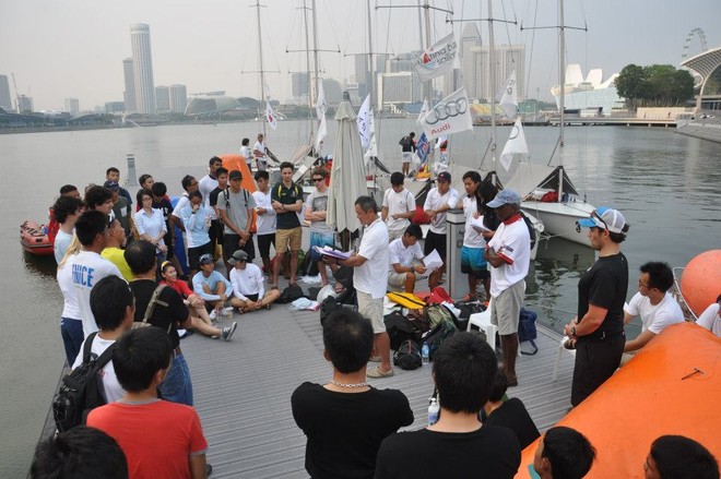 Chief Umpire - Mr Masaaki Tanaka running through the briefing - Asia Pacific Student Cup 2012 © Andrew Tam